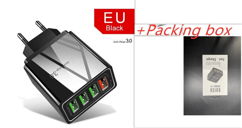 Illuminated 4USB Mobile Phone Charger, 3A Charging Head