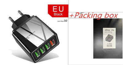 Illuminated 4USB Mobile Phone Charger, 3A Charging Head
