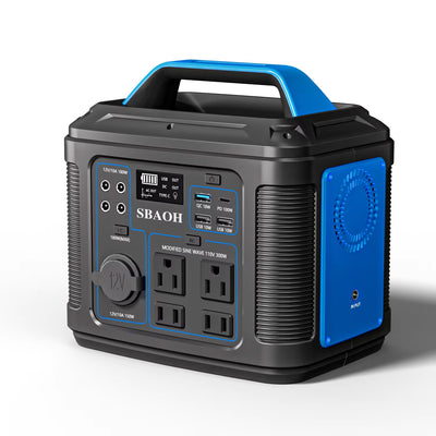 300W Portable Power Station, 296Wh, 80000Mah Backup Lithium Battery, Solar Generator, Home/Outdoor Emergency