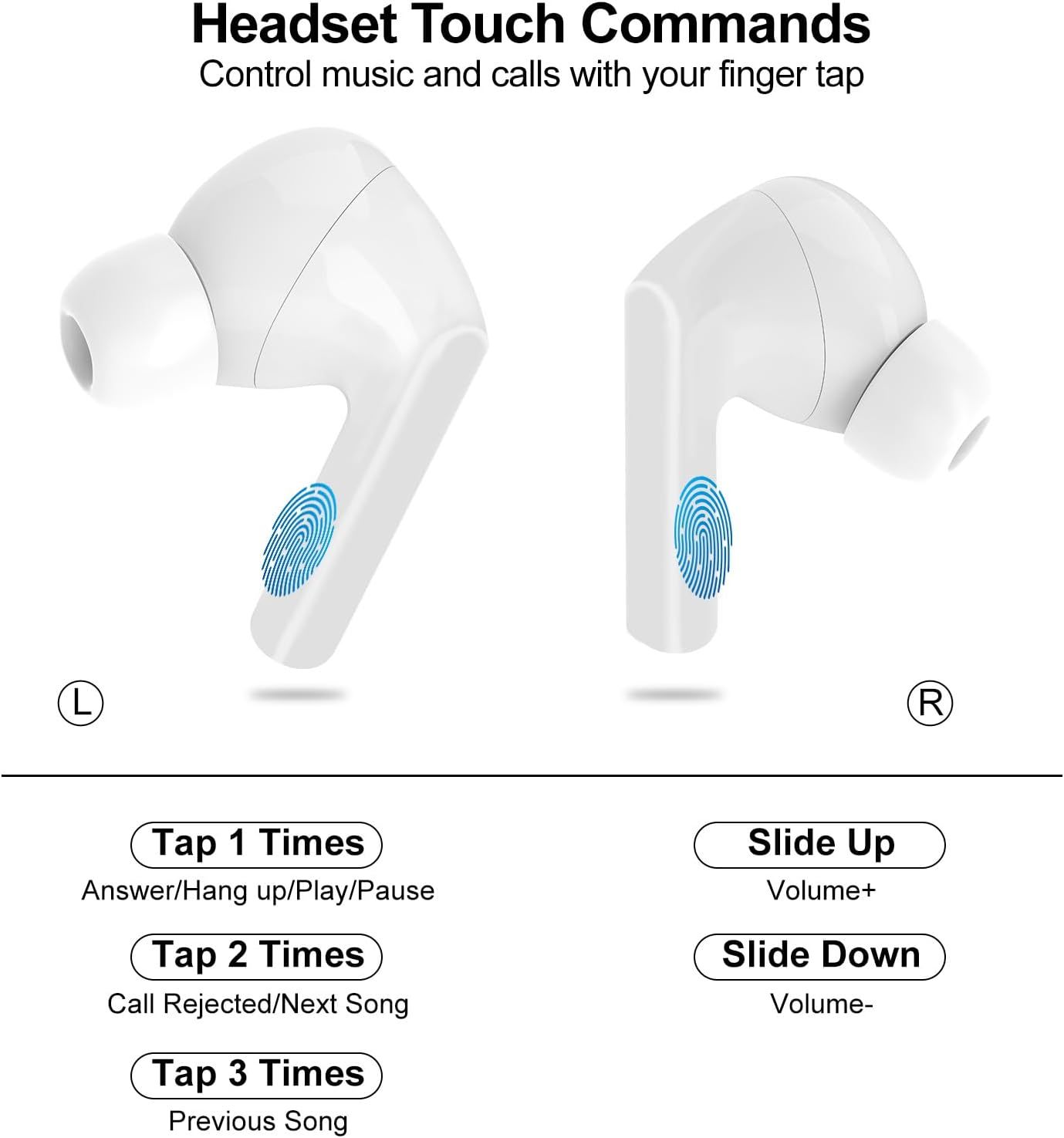 Wireless Earbuds, 5.4 Bluetooth, Touch Screen, ANC ENC Noise Cancelling, Microphone,  Android/IOS