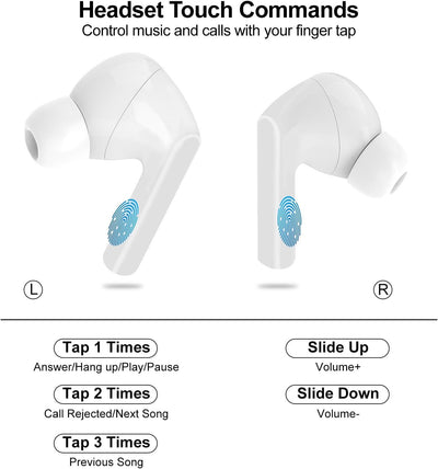 Wireless Earbuds, 5.4 Bluetooth, Touch Screen, ANC ENC Noise Cancelling, Microphone,  Android/IOS